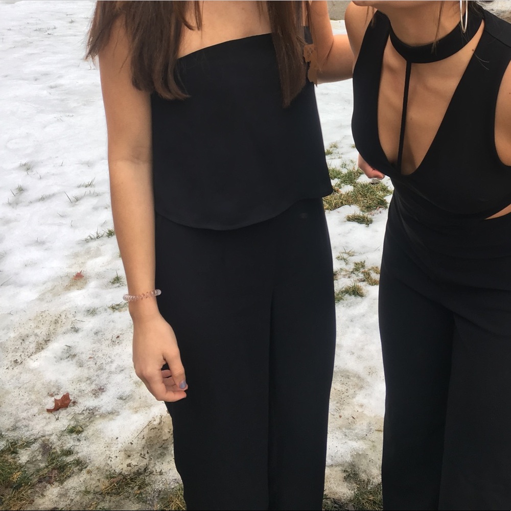 strapless jump suit